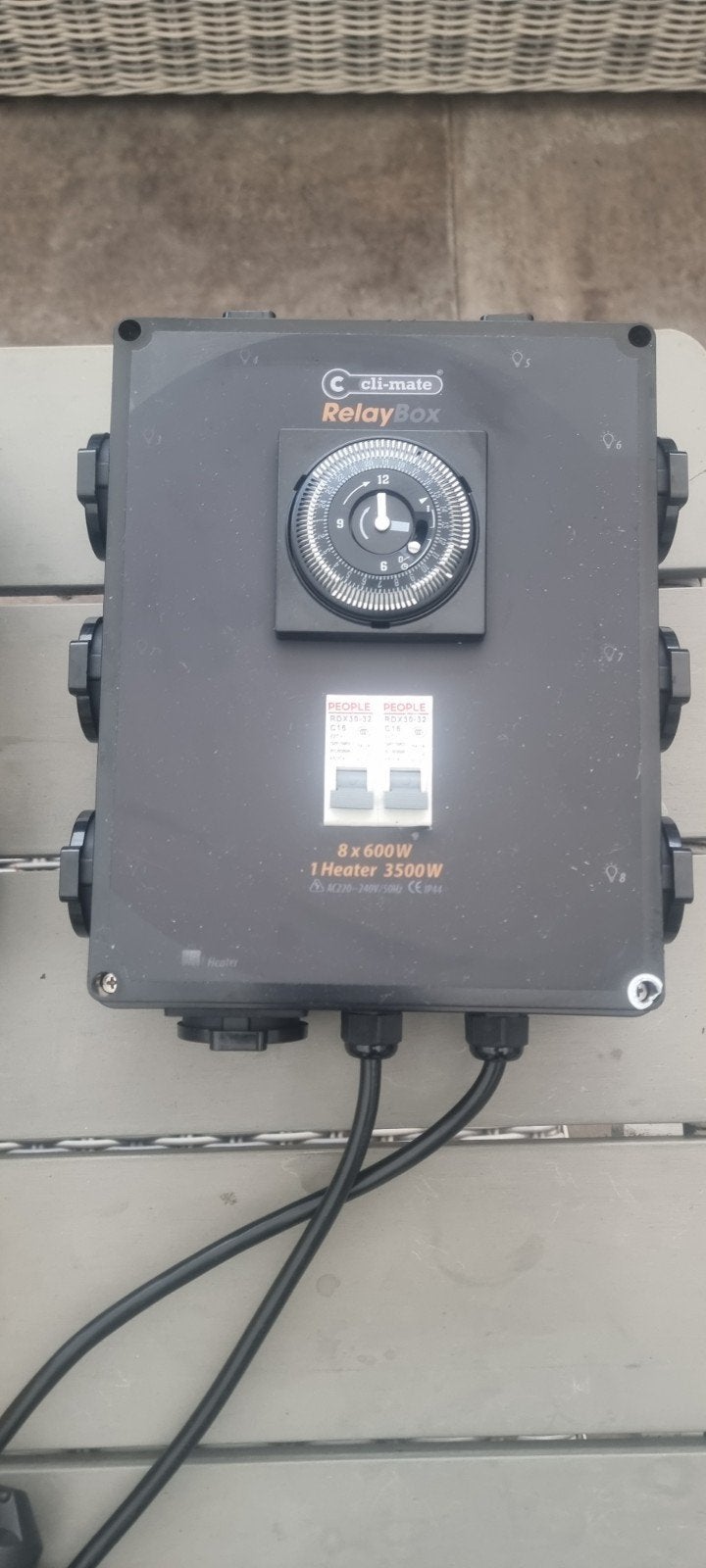 climate relaiskast schakelbord 8 x 600W 1 x heater 3500W, Ophalen of Verzenden, Zo goed als nieuw