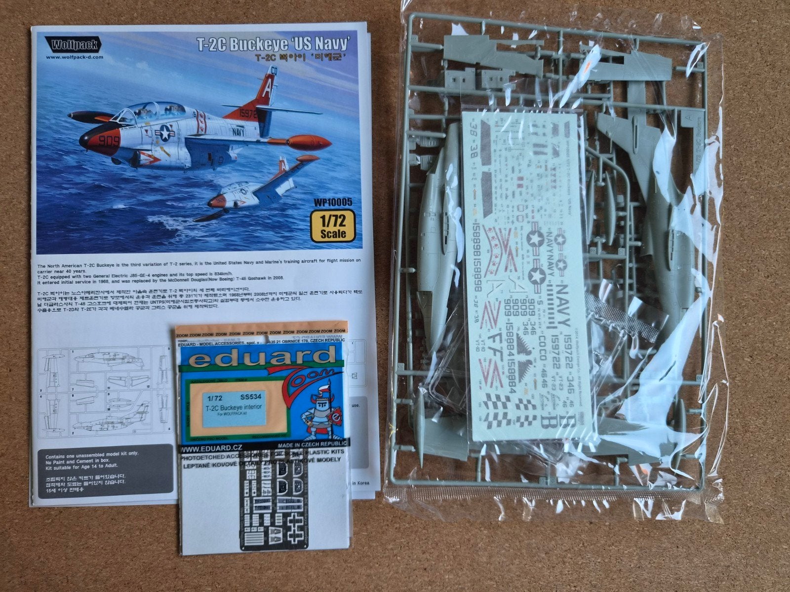 Wolfpack WP10005 T-2C Buckeye 'US Navy' 1:72 + Eduard PE, Overige merken, 1:72 tot 1:144, Ophalen of Verzenden, Wolfpack