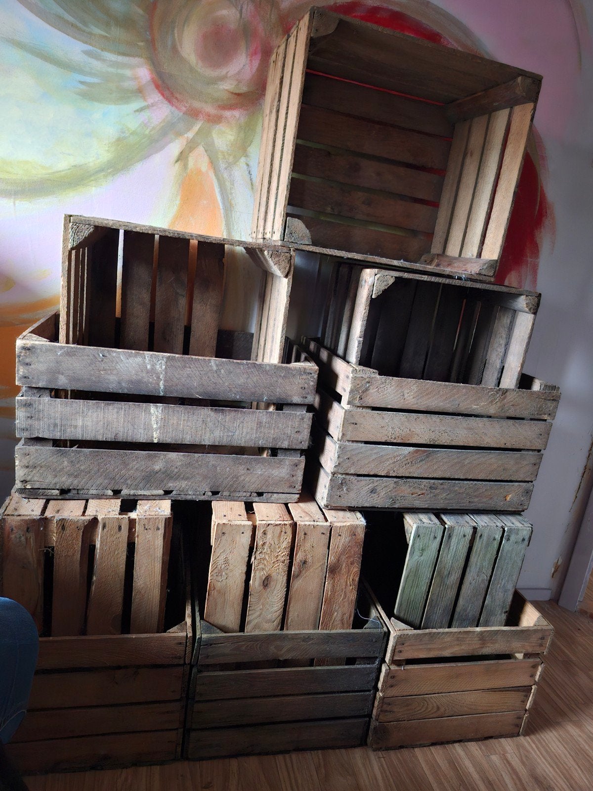 Houten fruitkist 4 lats, Ophalen, Gebruikt, Overige houtsoorten