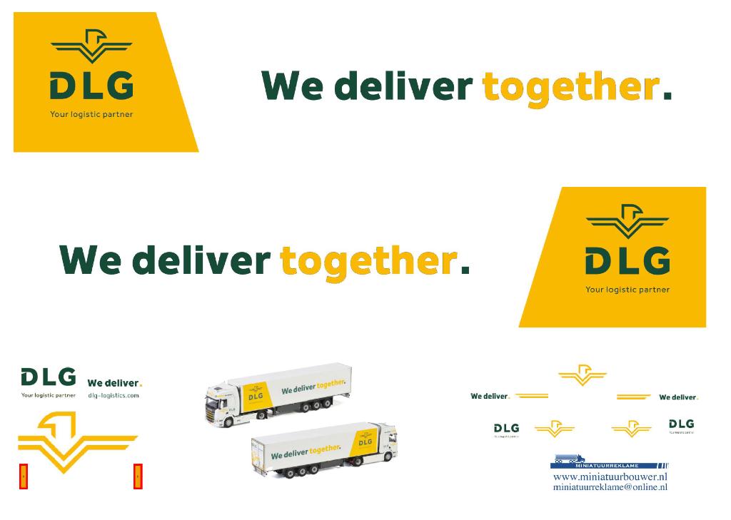 Vrachtauto decal 1:50 DLG logistics ( together ), Hobby en Vrije tijd, Verzenden, Nieuw, Bus of Vrachtwagen, Overige merken