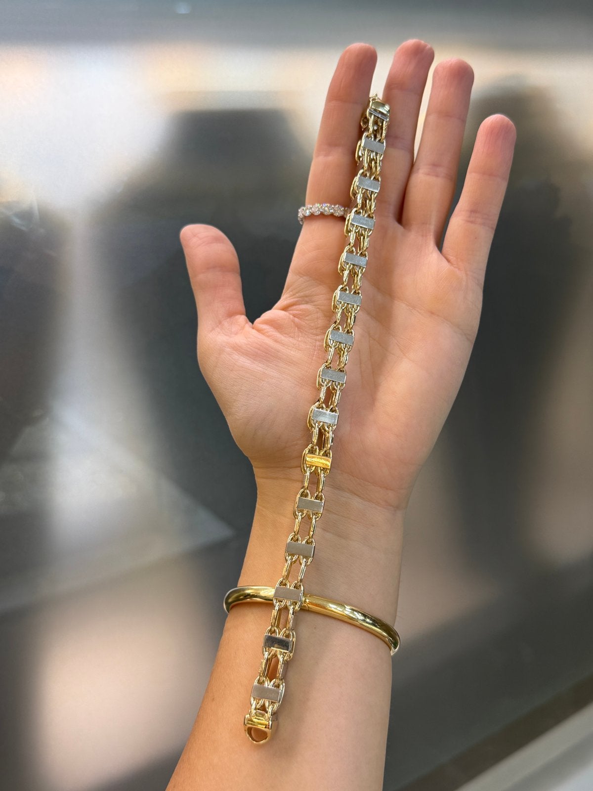 14KT Goud - 125.8 Gram totaal- Armband+Ketting - MAGNUM, Ophalen, Nieuw, Goud