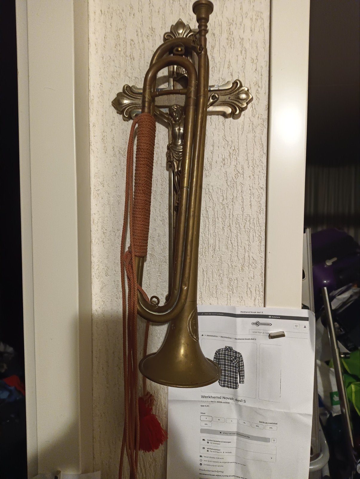 buggle soort trompet. koper blaasinstrument, Ophalen of Verzenden, Zo goed als nieuw, Overige typen