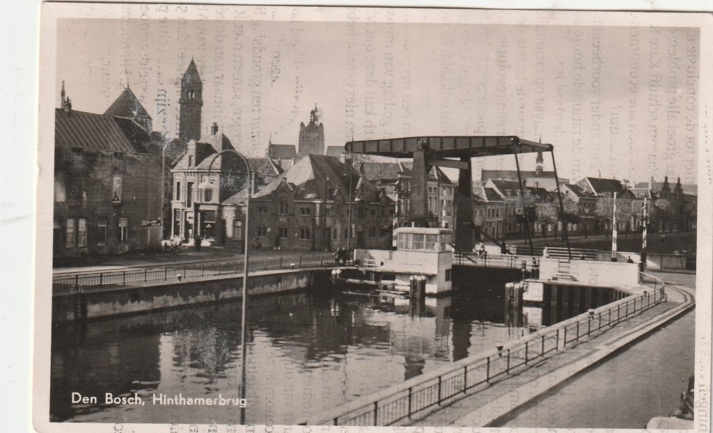 Den Bosch - Hinthamerbrug, ca. 1950., Ophalen of Verzenden, 1940 tot 1960, Gelopen, Noord-Brabant