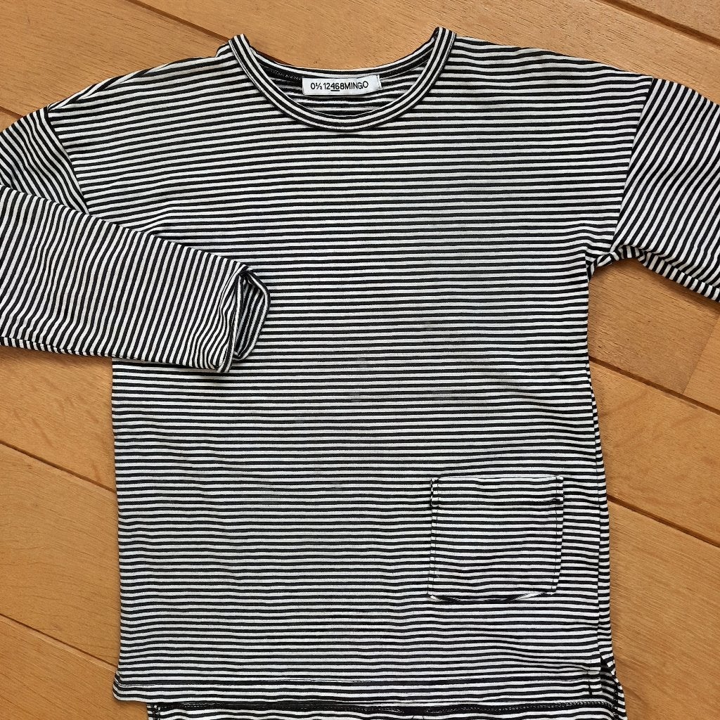 MINGO t- shirt lange mouw zwart wit streep maat 110 - nieuw, Kinderen en Baby's, Kinderkleding | Maat 110, Meisje, Nieuw, Ophalen of Verzenden