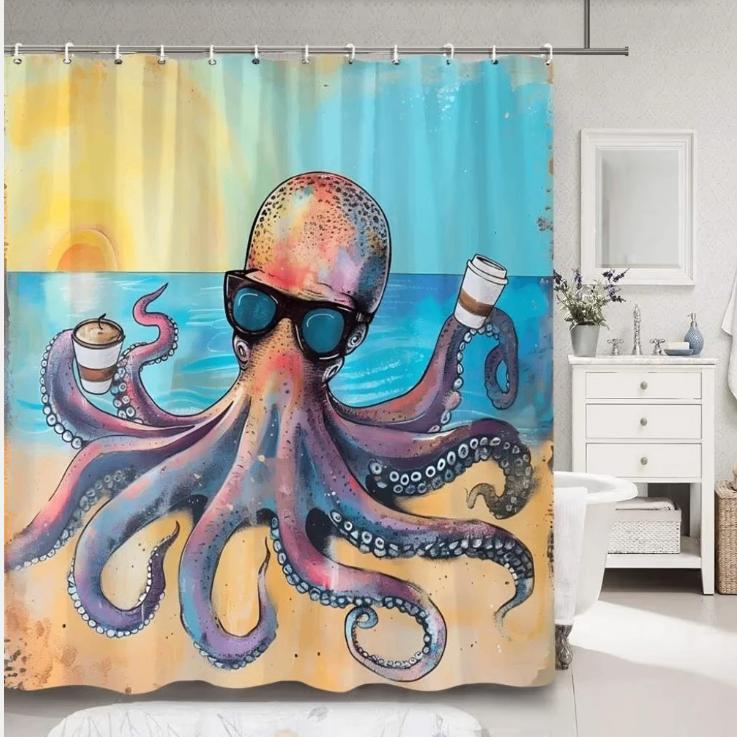 Douchegordijnen Horror zeemonsters (180x200cm), Ophalen of Verzenden, Nieuw