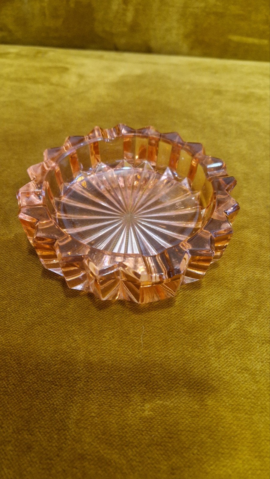 Rosé glazen asbak - Val Saint Lambert - België, Antiek en Kunst, Ophalen of Verzenden