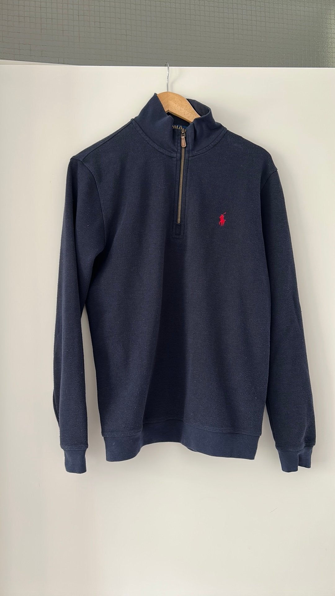 Sweater zip Ralph Lauren, Ophalen of Verzenden, Zo goed als nieuw, Maat 48/50 (M), Blauw