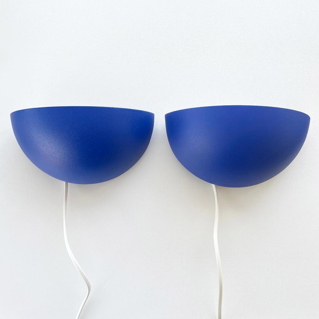 2x vintage LAMP kobaltblauw Nordlux Denmark up- of downlight, Ophalen of Verzenden, Gebruikt, Metaal, Vintage Mid Century Scandinavisch design retro japandi Nordic