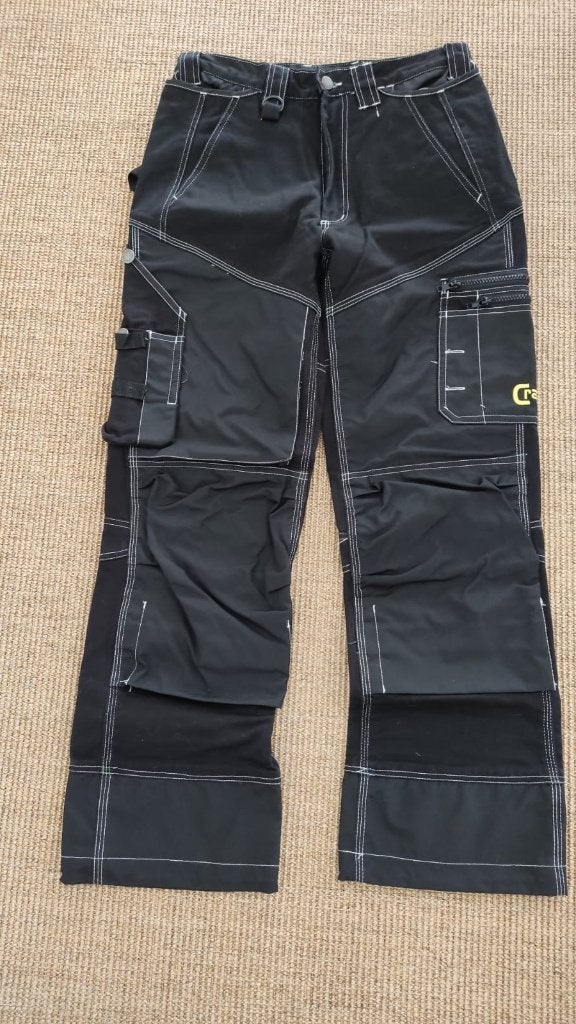 Cratex Werkbroek - Zwart met witte stiksels, Tuin en Terras, Werkkleding, Ophalen of Verzenden, Nieuw, Heren, Broek