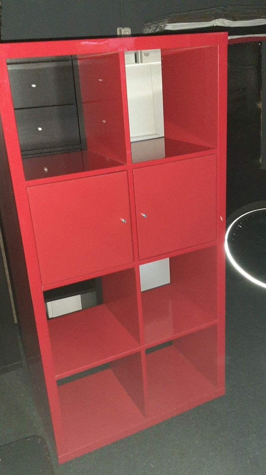 Ikea kallax Vakkenkast 2x4 rood hoogglans, Ophalen, Zo goed als nieuw