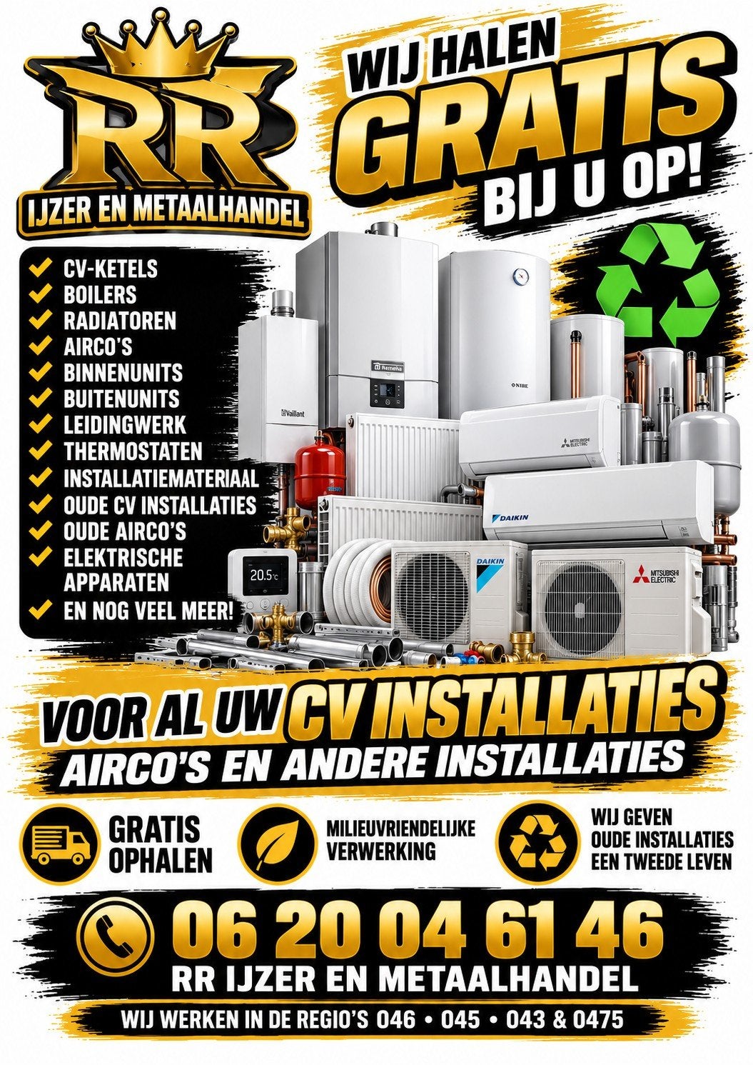 Wij halen GRATIS bij u op !!!