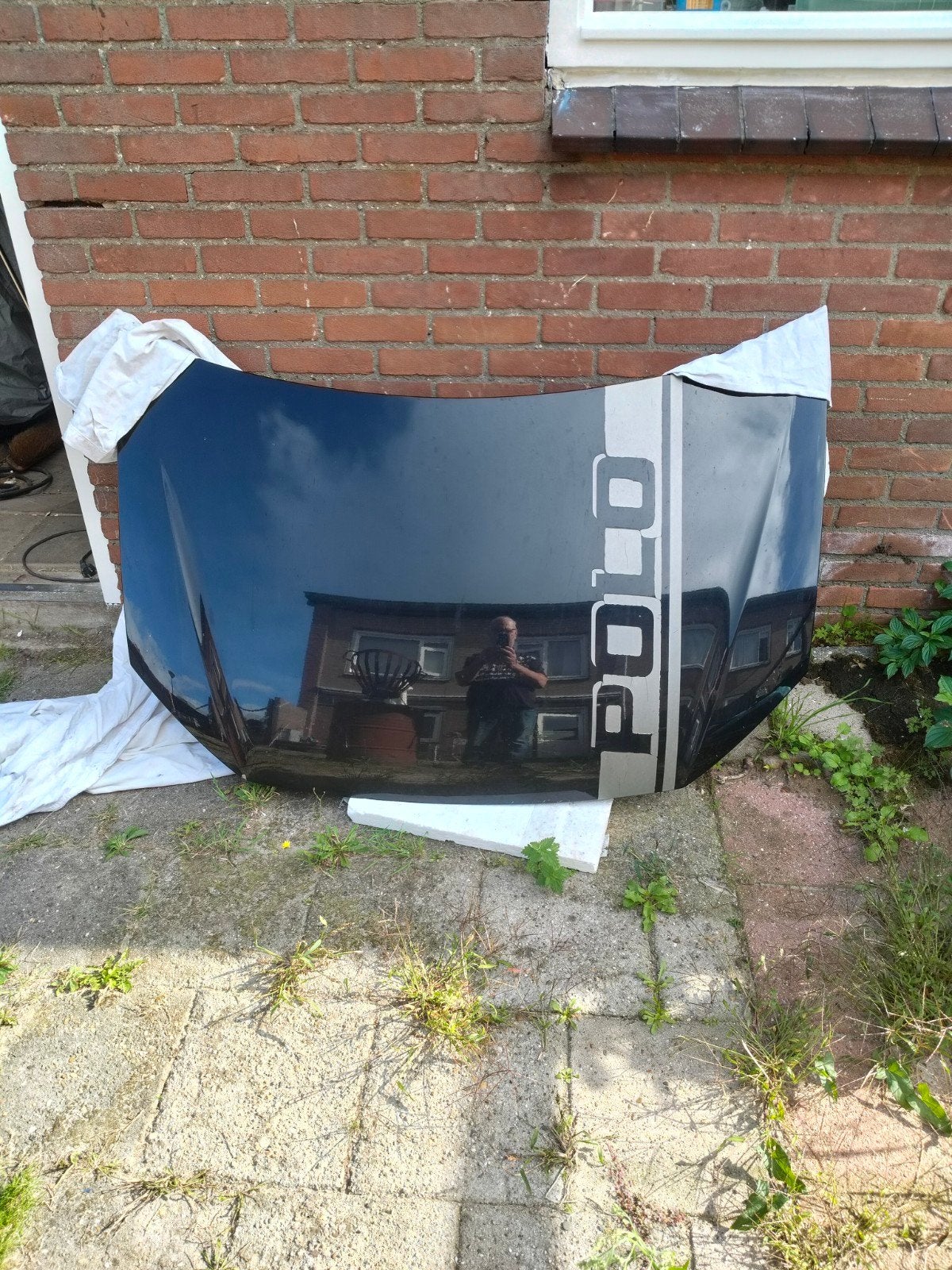Motorkap Volkswagen Polo - Zwart met 'POLO' striping, Gebruikt, Ophalen of Verzenden, Motorkap, Volkswagen