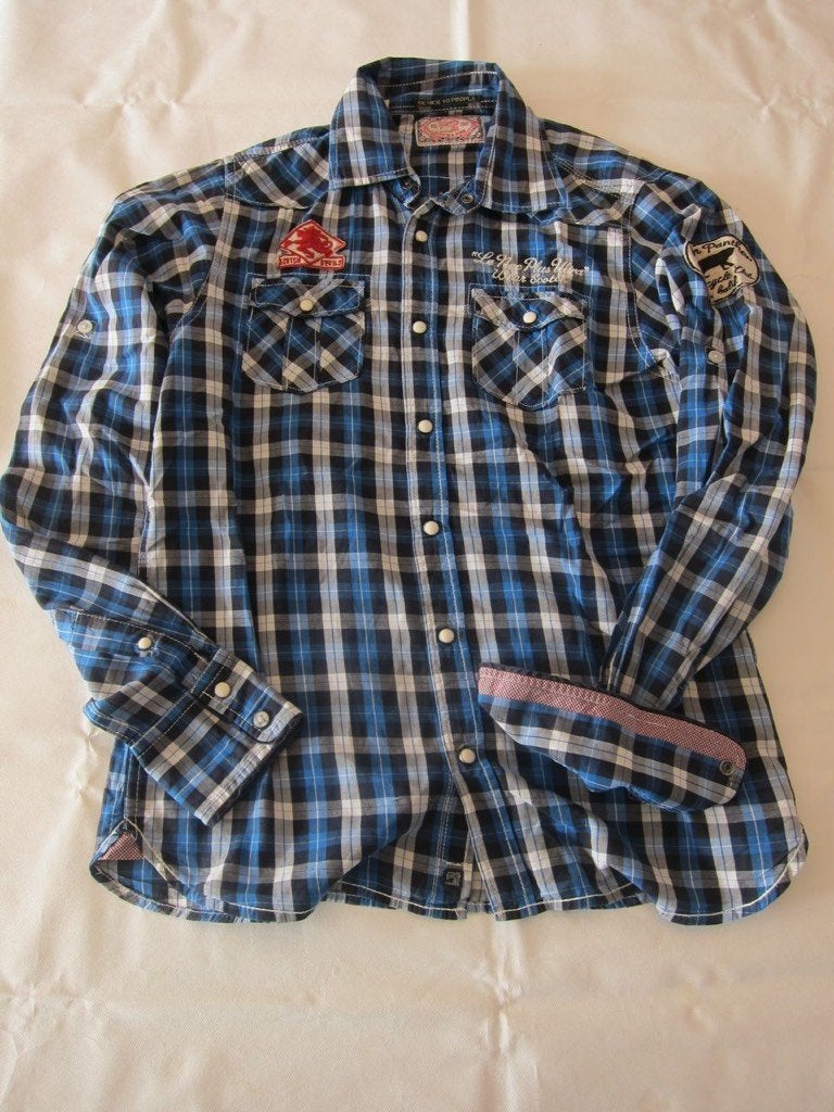 Blouse overhemd scotch & soda s blauw wit, Blauw, Halswijdte 38 (S) of kleiner, Zo goed als nieuw, Schipluidenlaan 20 5035KJ Tilburg
