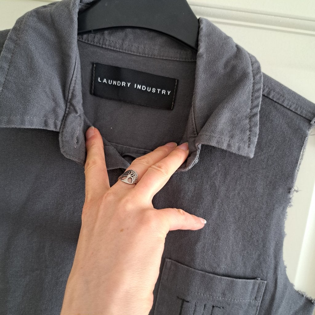 Laundry Industry “The Dam” gilet grijze blouse mt 38 48849, Maat 38/40 (M), ., Ophalen of Verzenden, Zo goed als nieuw