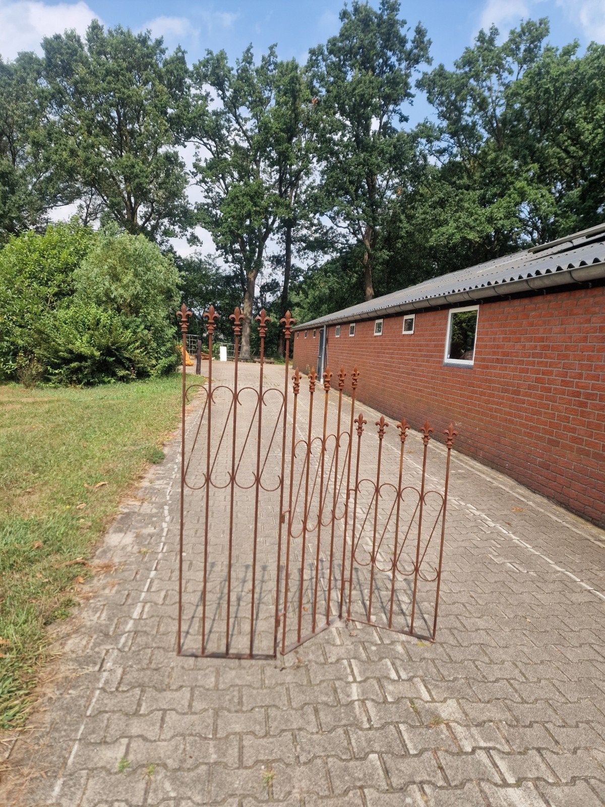 Oud ijzeren sierhekwerk, Ophalen, Met poort, Gebruikt, Sierhekwerk