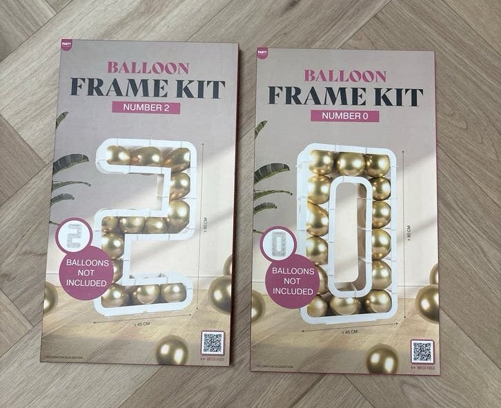 Ballonnen frame set cijfers 2 en 0 voor feest nieuw, Ophalen of Verzenden, Nieuw, Versiering, Verjaardag