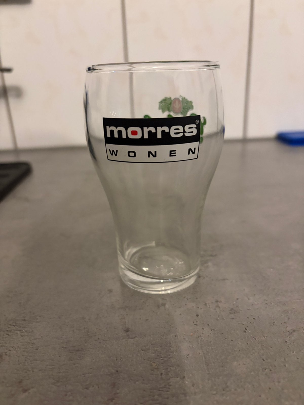 Morres wibeb dubbeldruk grolsch glas, Verzenden, Zo goed als nieuw, Bierglas