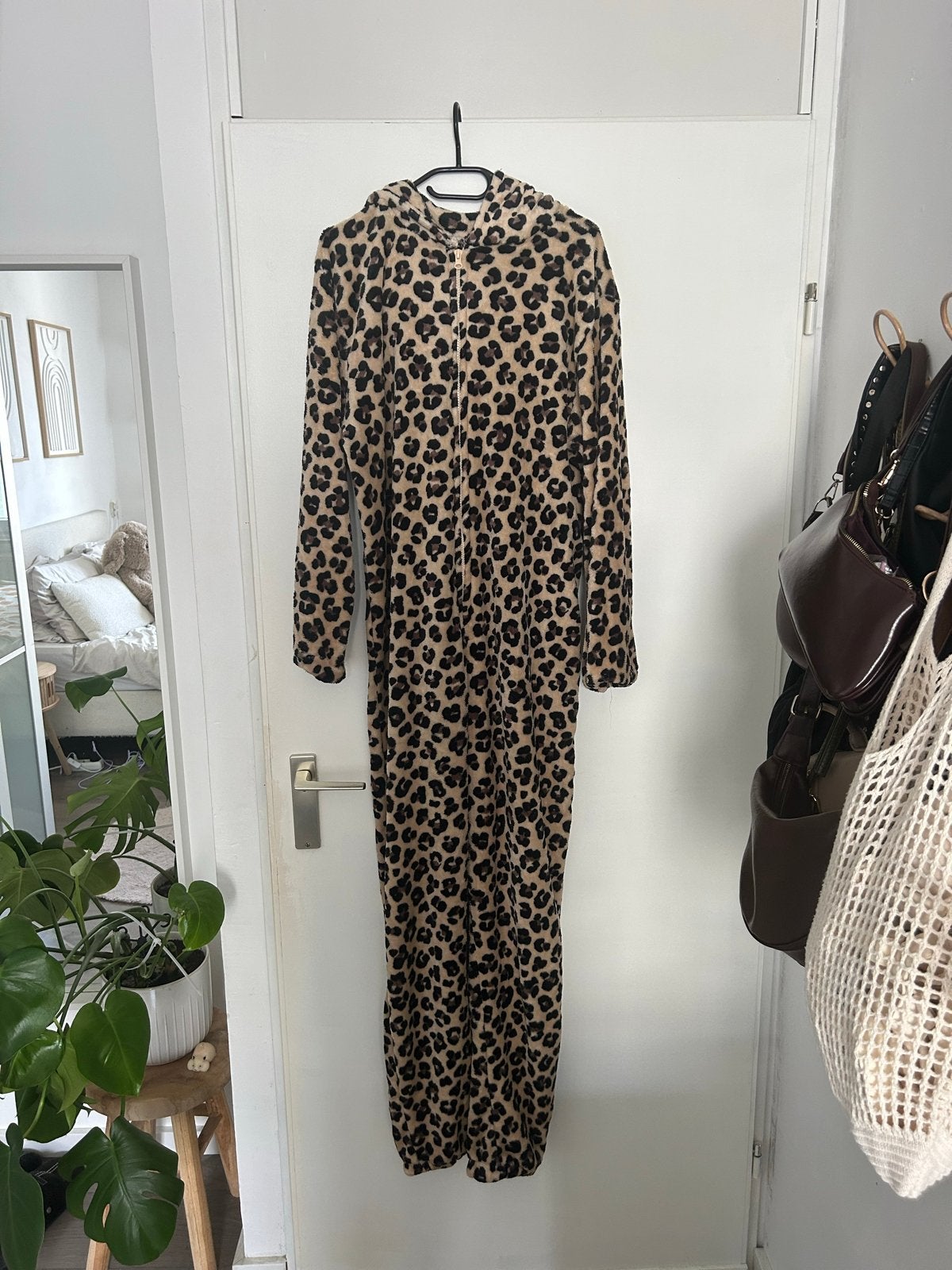 Leopard print onesie / huispak maat L/XL, Ophalen of Verzenden, Gedragen, Maat 42/44 (L), Meerkleurig