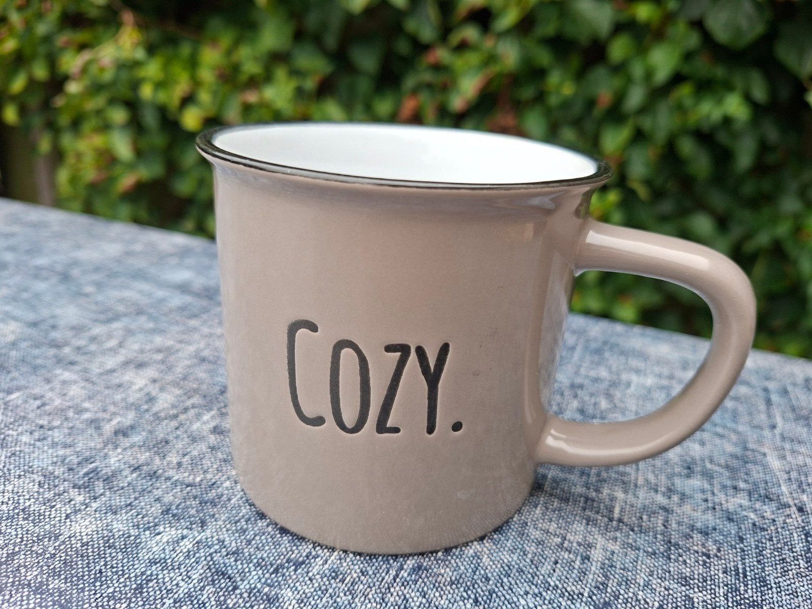 Mok 'Cozy' - Beige/Grijs, Beige, Overige typen, Ophalen of Verzenden, Zo goed als nieuw