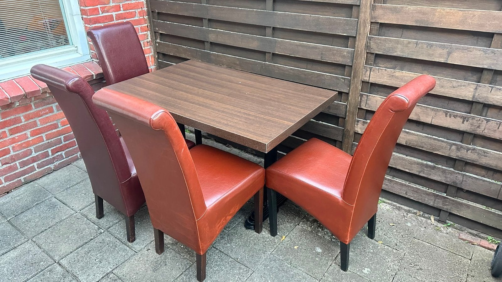 Eettafel en 4 stoelen, Tuin en Terras, Ophalen, Gebruikt, Eettafel