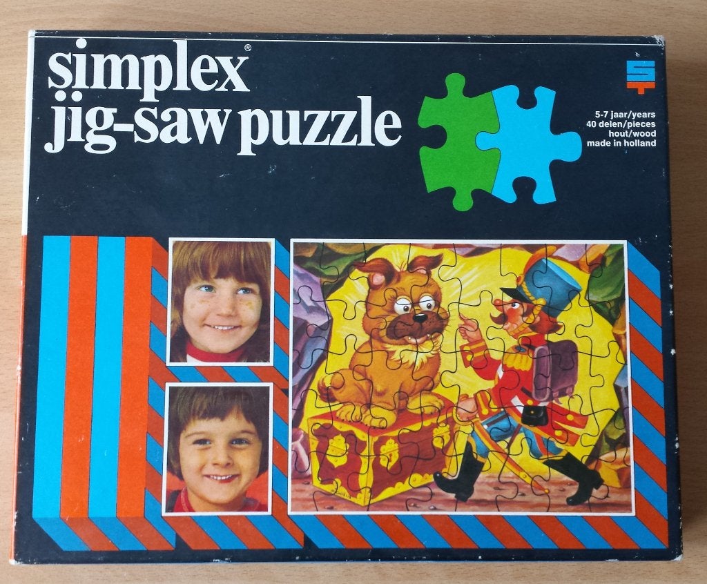 Houten Simplex Puzzel - Het Tinnen Soldaatje - Michaëlis, 2 tot 4 jaar, Gebruikt, 10 tot 50 stukjes, Ophalen of Verzenden