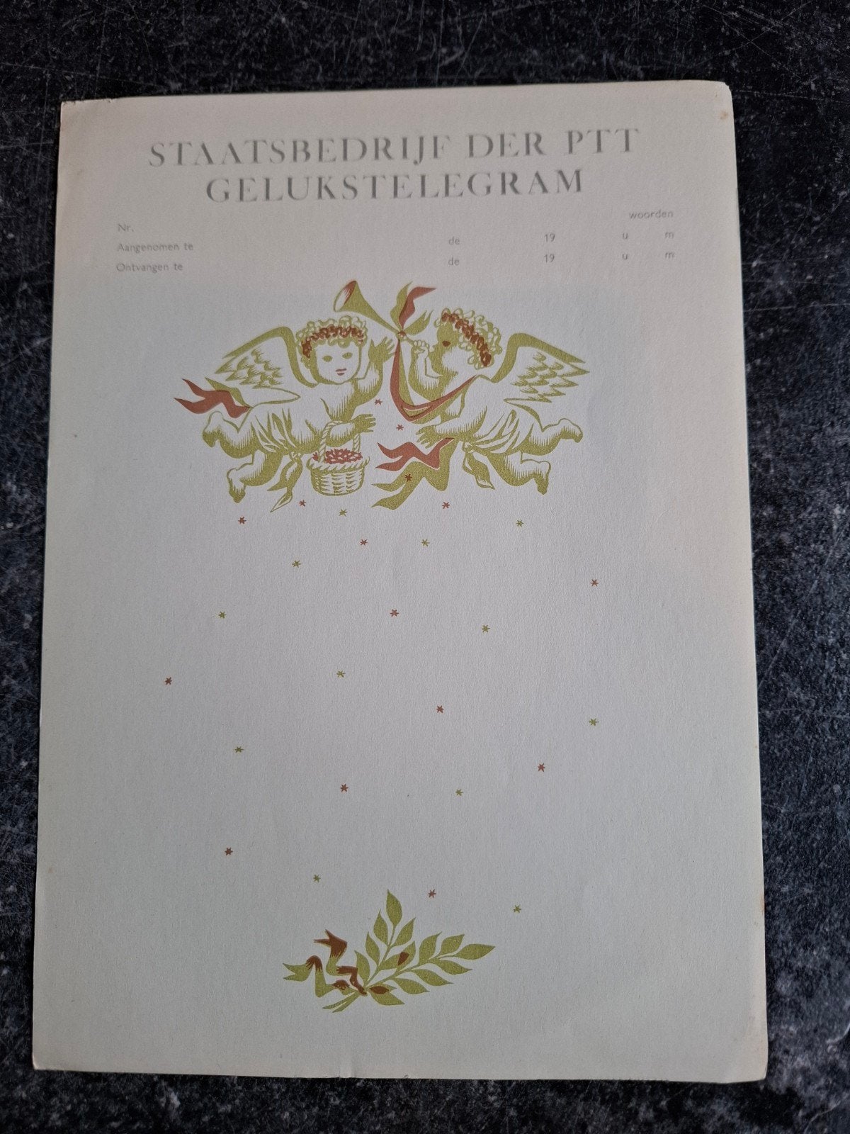 Oud blanco gelukstelegram, Verzamelen, Ophalen of Verzenden
