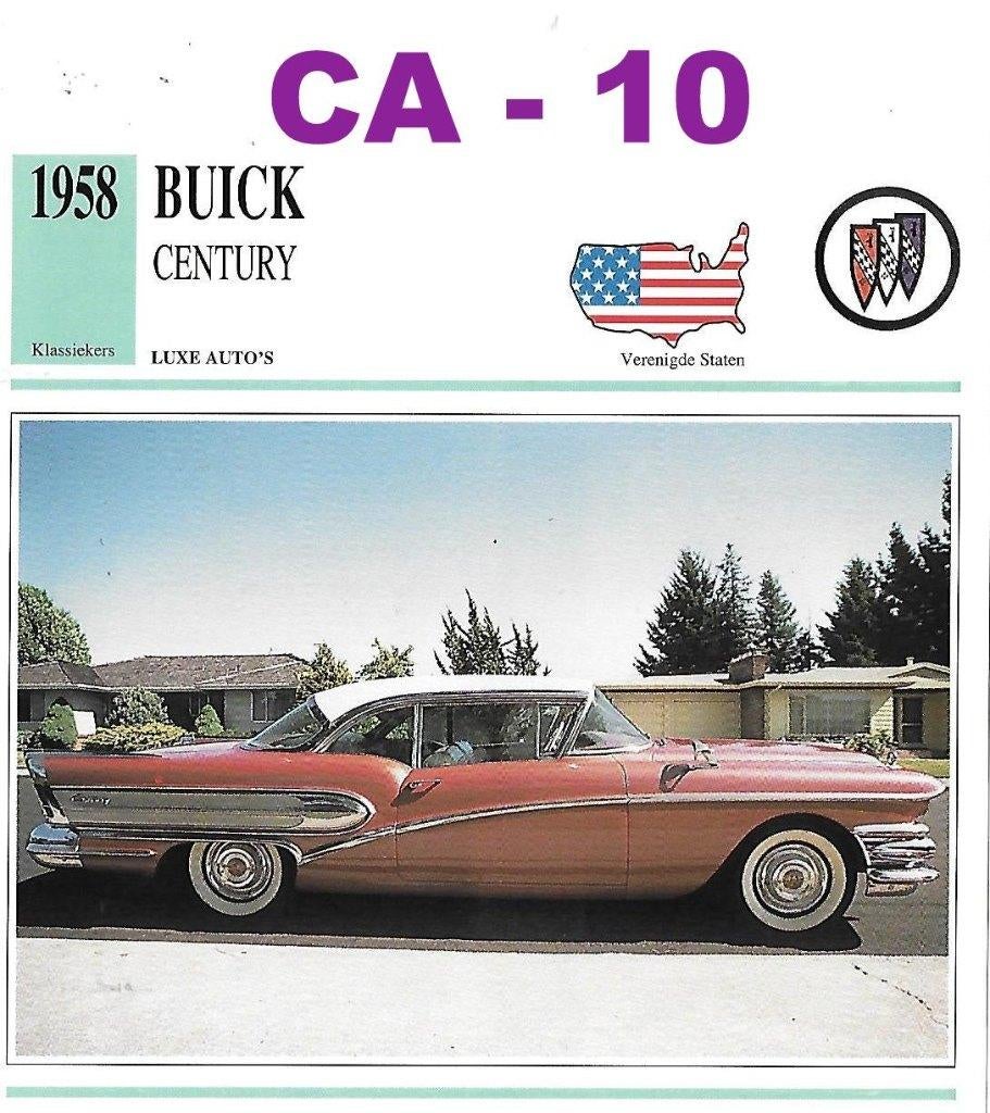 Ca10 Autokaart Buick Century ( 1958 ), Ophalen of Verzenden, Zo goed als nieuw, Hummel