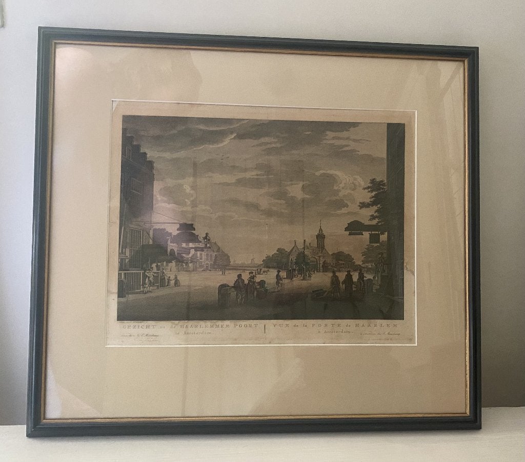Antieke Amsterdamse prent – E. Maaskamp ca. 1805, Ophalen, Gebruikt, Gebouw, Voor 1940