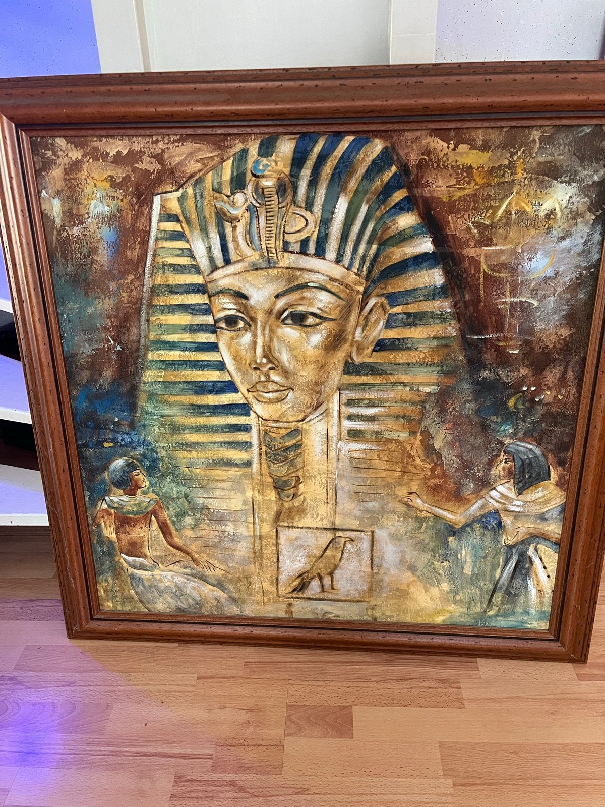 Olieverfschilderij Toetanchamon - Egyptische kunst, Ophalen, Doek, Realistisch, Handgeschilderd