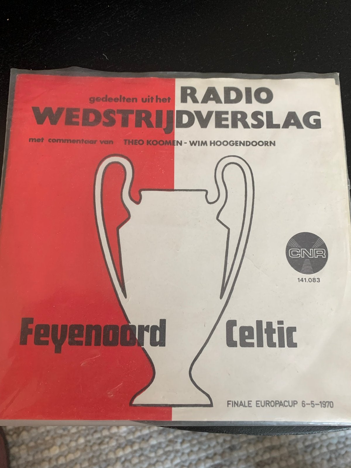 Feyenoord Europacup Finale 1970 - Radio Verslag Vinyl Single, Gebruikt, 7 inch, Ophalen of Verzenden, EP