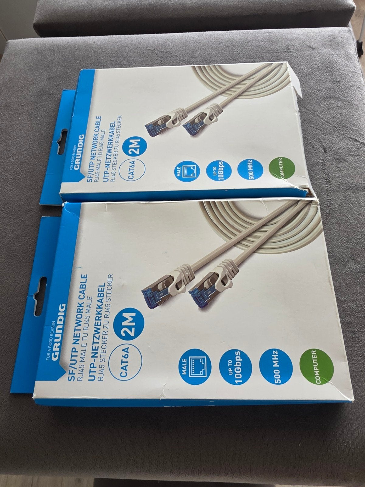 Grundig SF/UTP Netwerkkabel Cat6a RJ45 - 2 meter, Ophalen