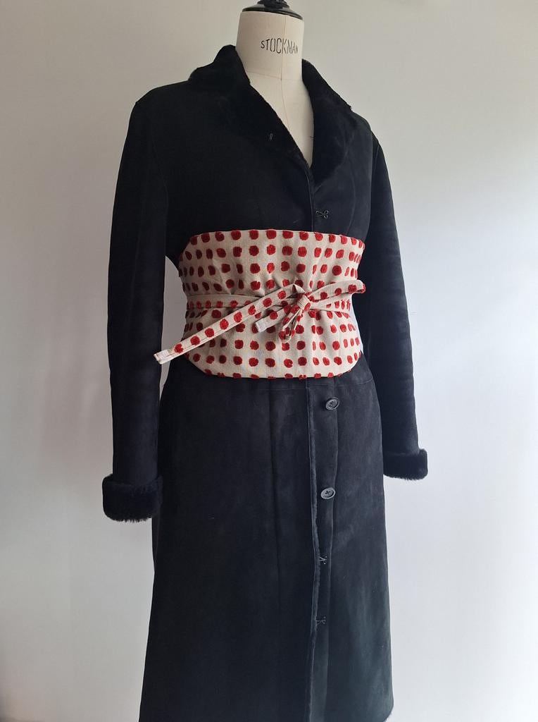 JIL SANDER schaap leren winterjas zwart medium zgan m/zakken, Maat 38/40 (M), Zwart, Ophalen of Verzenden, Gedragen