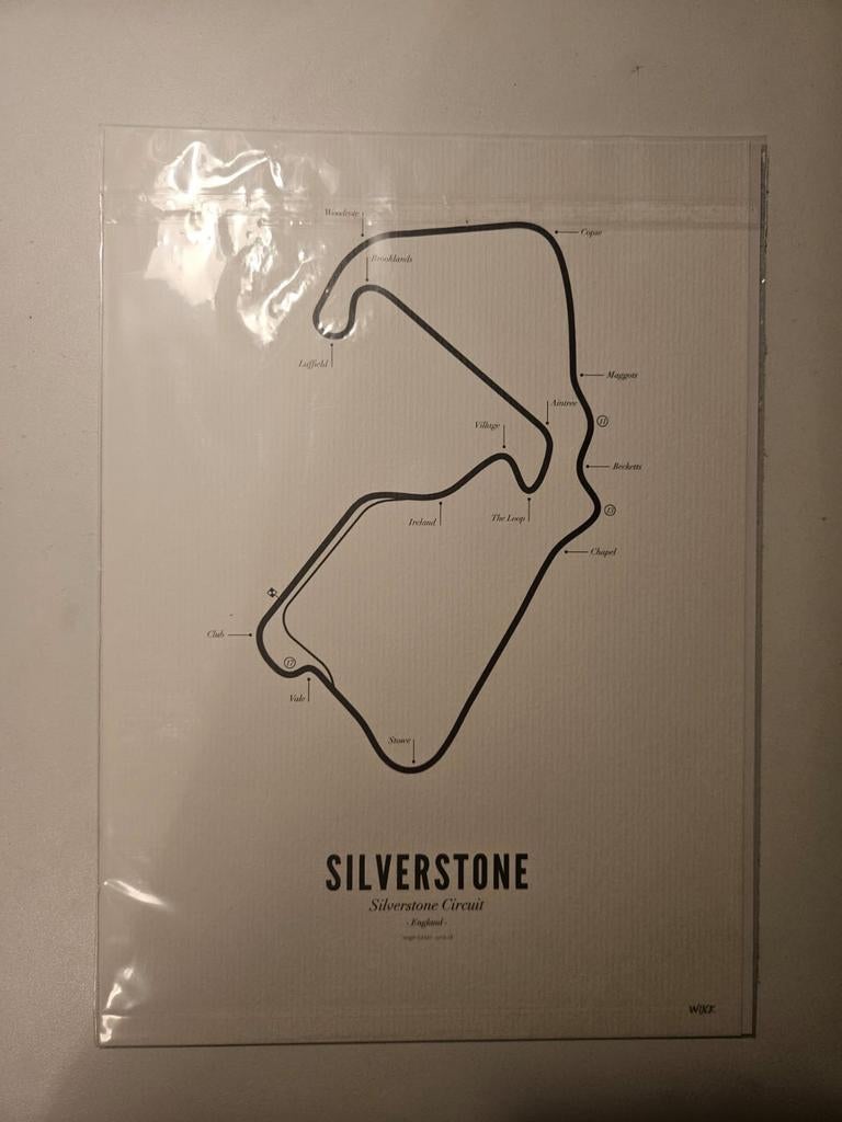 Wijck Poster Formule 1 Silverstone Engeland 21x30 cm, Rechthoekig Staand, A4 of kleiner, Nieuw, Ophalen of Verzenden