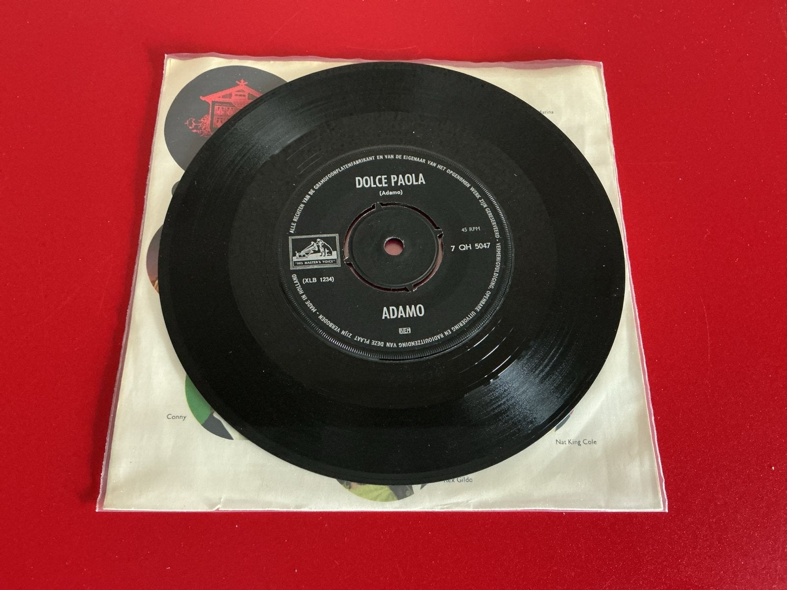 Adamo - Dolce Paola / A Vot' Bon Coeur 7 inch vinyl single, Gebruikt, 7 inch, Ophalen of Verzenden, Pop