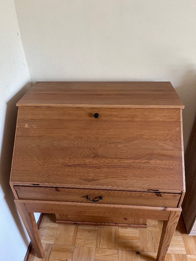 Houten secretaire / bureau met opbergruimte, Ophalen, Met lades, Gebruikt, Secretaire