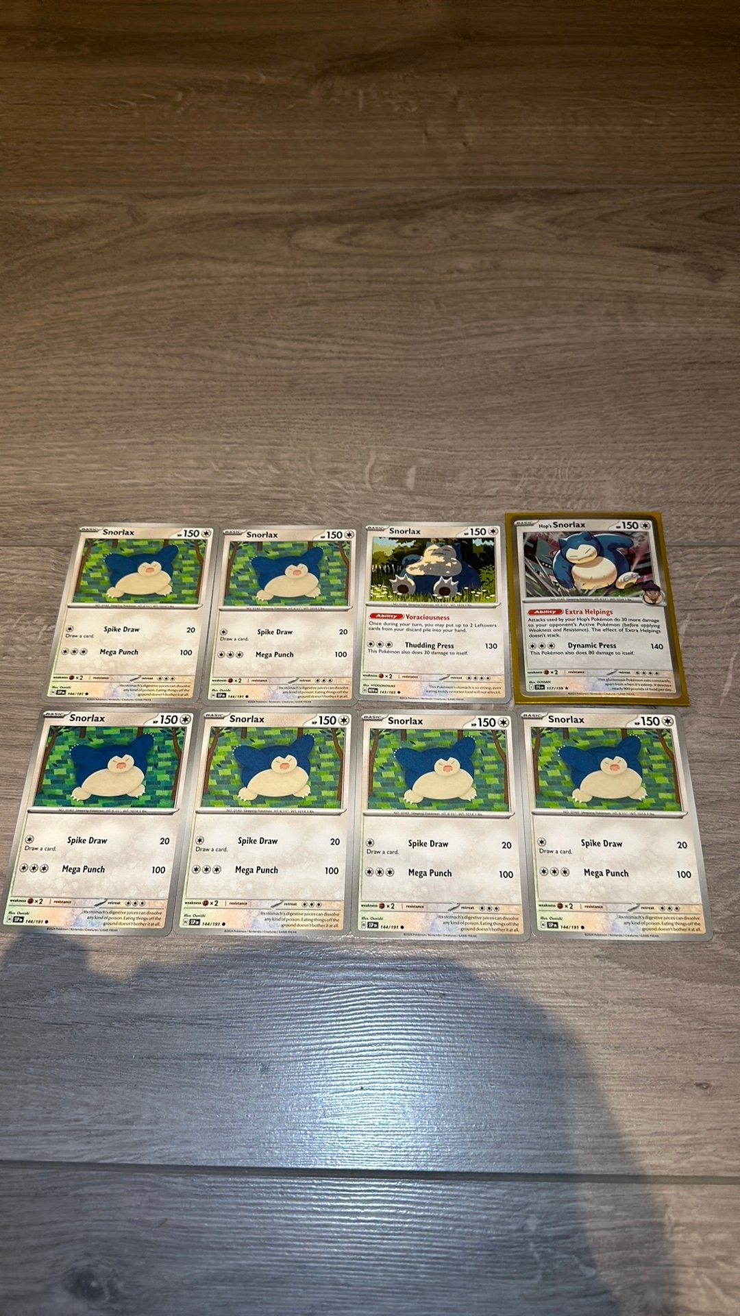 8x pokemon kaart - Snorlax, Ophalen of Verzenden, Zo goed als nieuw
