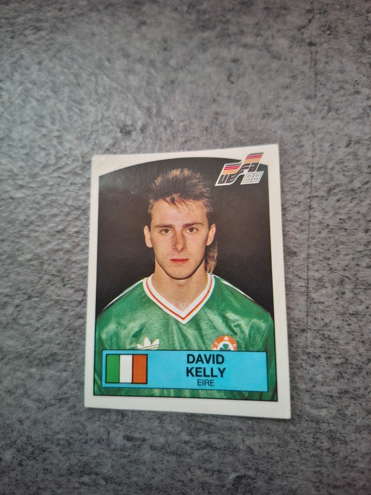 Panini sticker Euro 88 Duitsland. David Kelly Ierland., Ophalen of Verzenden, Zo goed als nieuw, Sticker
