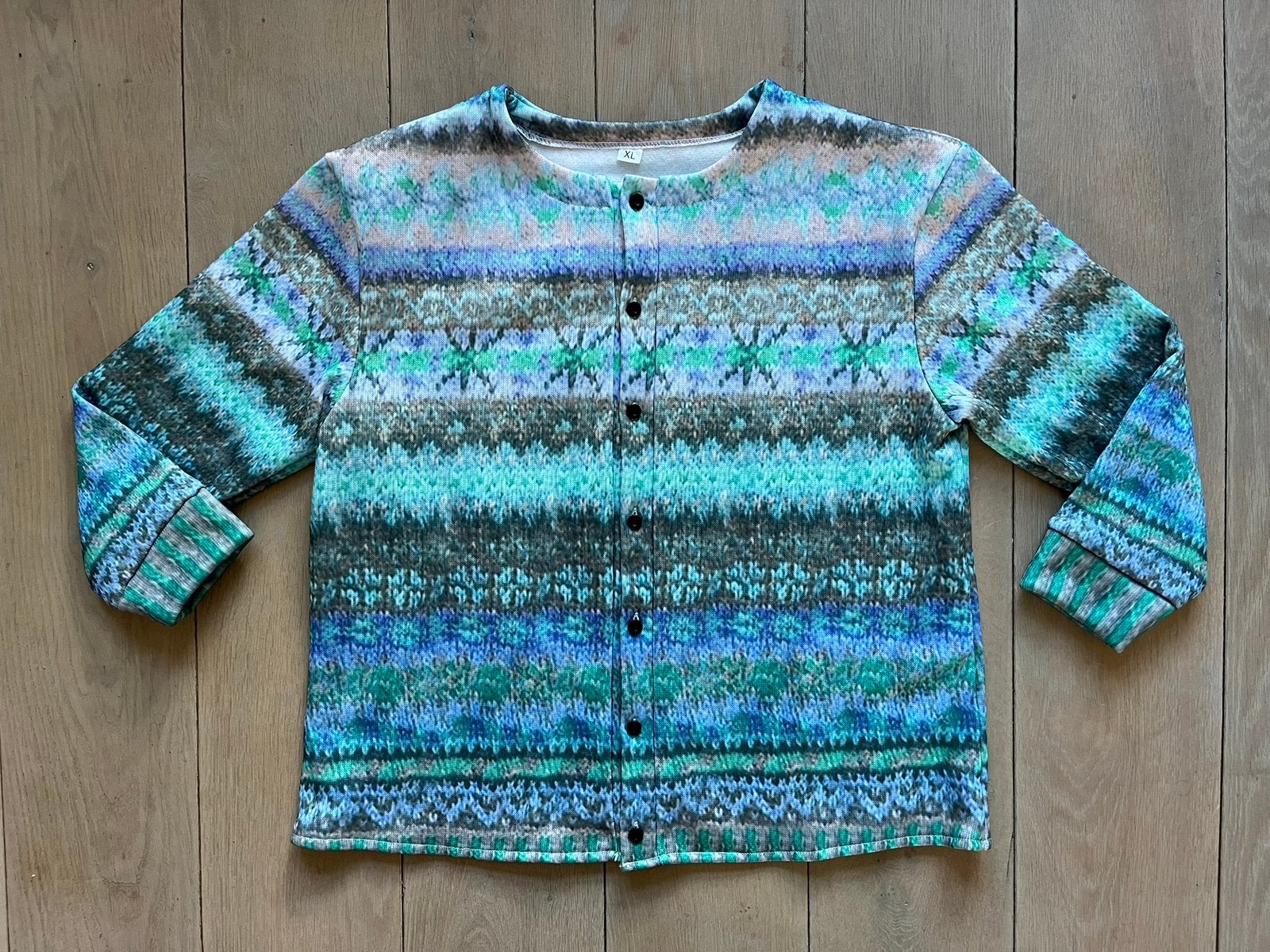 Kleurrijk nieuw vest aquarel kleuren stevige stof XL hippie, Ophalen of Verzenden, Nieuw, Maat 46/48 (XL) of groter, Groen