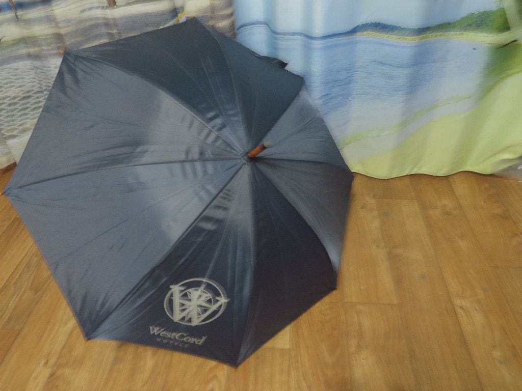 blauwe 105 cm grote  semi automatische  hotel paraplu, Ophalen, Blauw