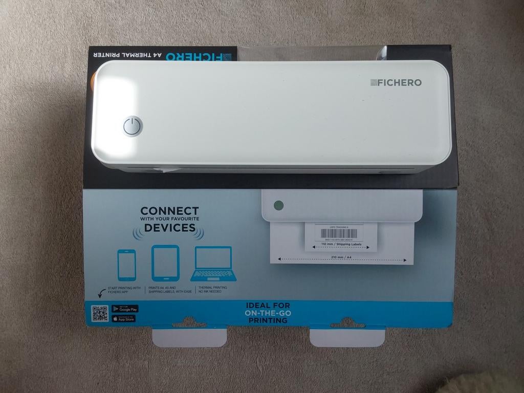 FICHERO THERMISCHE PRINTER PORTABLE VIA APP NIEUW PRINTEN, Ophalen of Verzenden, Nieuw