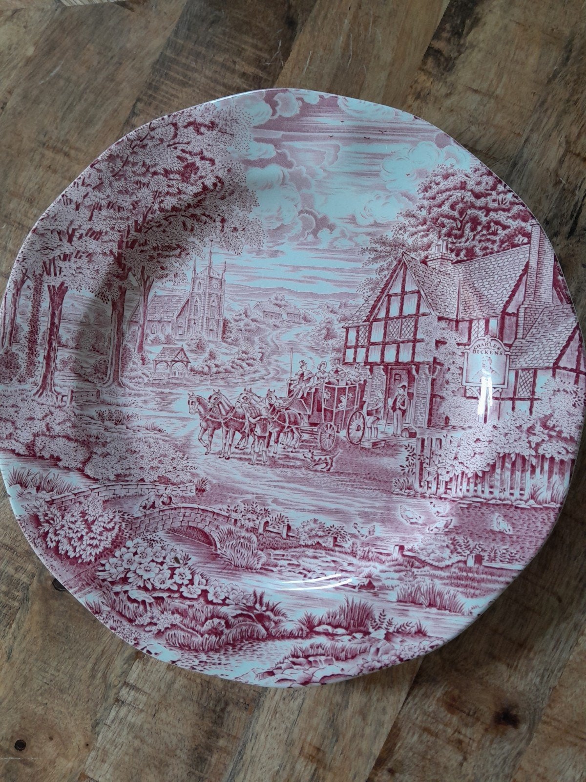 Furnivals Dickens Coaching Days bord - Rood/Wit, Ophalen of Verzenden