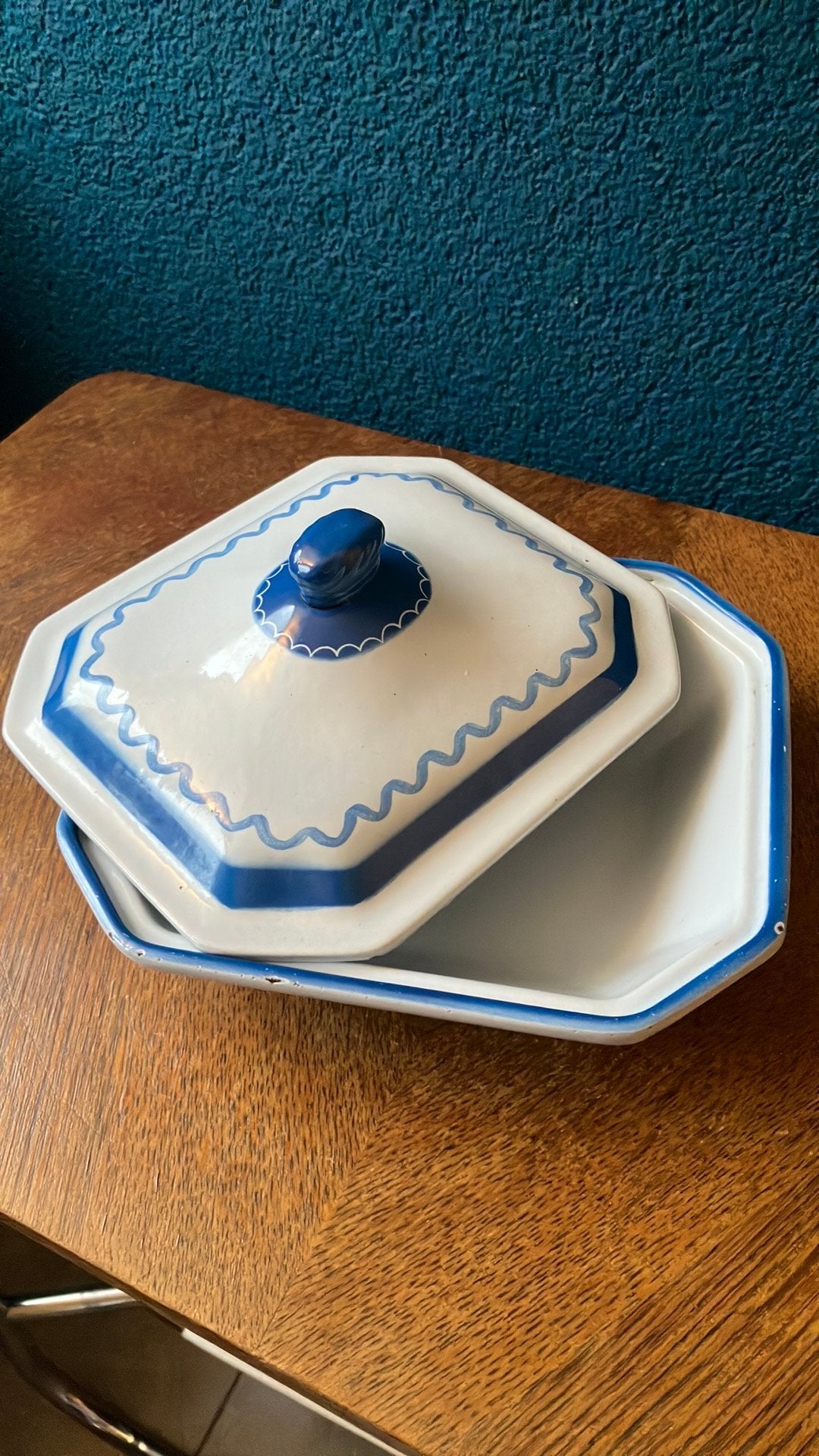 Vintage zweedse gietijzeren emaille ovenschaal., Ophalen of Verzenden