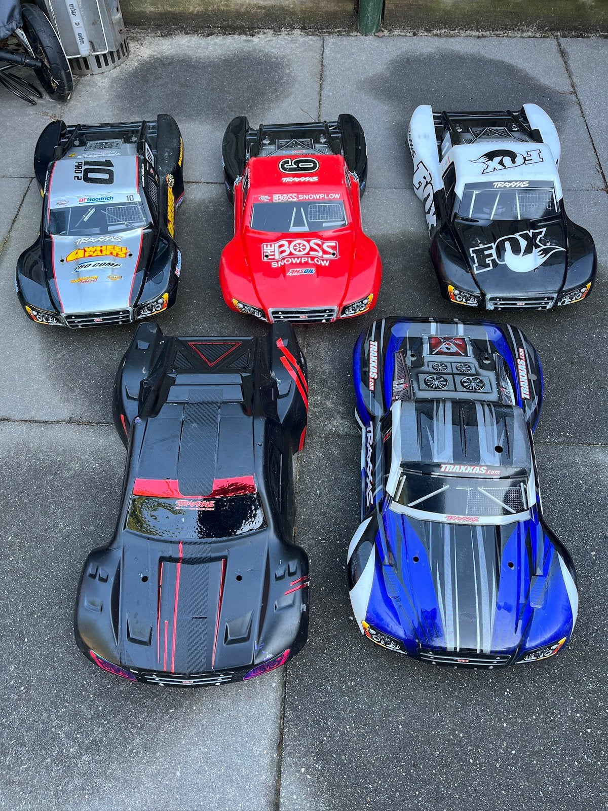 Traxxas Slash 1/10 RC auto body kap 5 stuks, Ophalen of Verzenden, Gebruikt, Schaal 1:10, Onderdeel