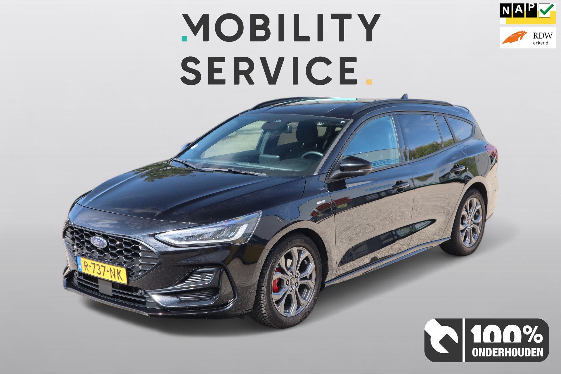 Ford Focus Wagon 1.0 EcoBoost Hybrid ST Line Style LED Virtu, Gebruikt, Euro 6, Zwart, Origineel Nederlands