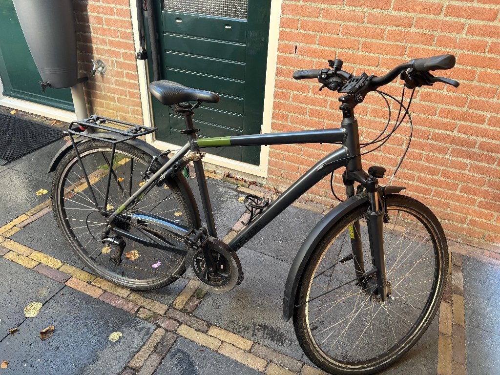 Fiets: Cube Touring, frame 54 cm, Kleur Grey 'n Green, Versnellingen, Zo goed als nieuw, Schijfrem, 53 tot 57 cm