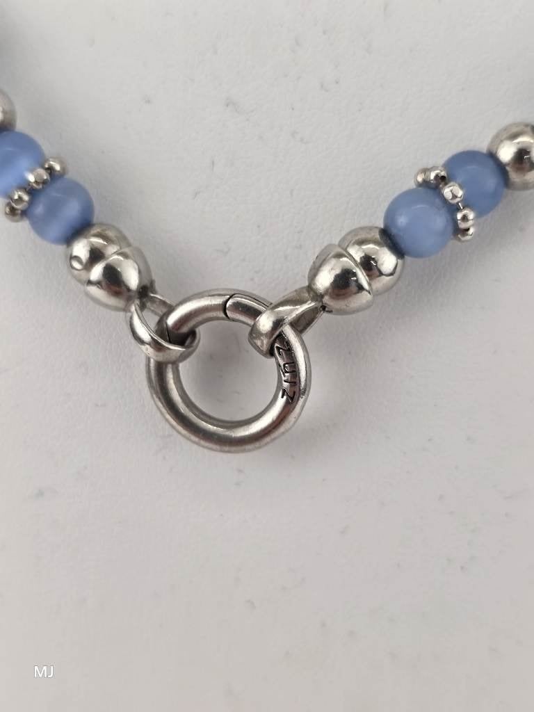 Zinzi collier                                             M6, Sieraden, Tassen en Uiterlijk, Kettingen, Gebruikt, Blauw, ., Ophalen of Verzenden