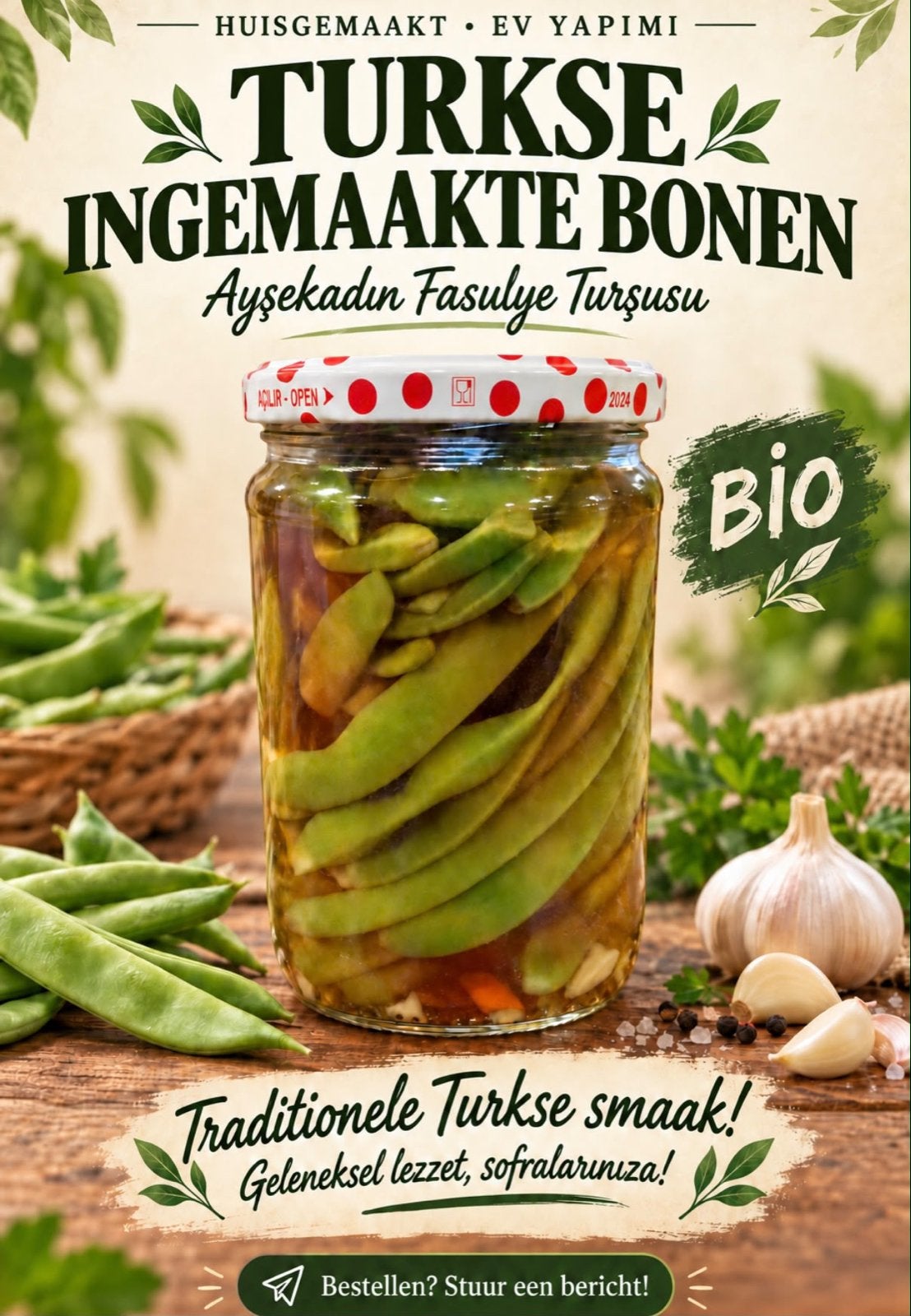 Turkse sperziebonen in het zuur., Ophalen of Verzenden