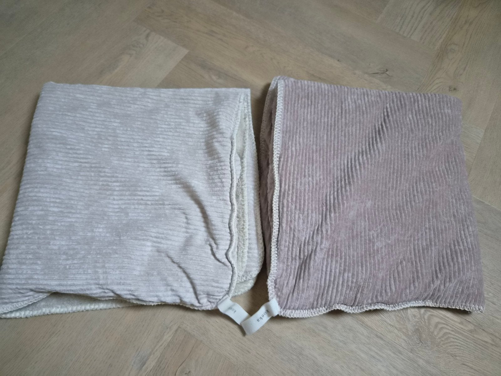 2 Koeka wikkeldekens oud roze en crème rib/teddy, Kinderen en Baby's, Dekens, Slaapzakjes en Inbakerproducten, Ophalen of Verzenden