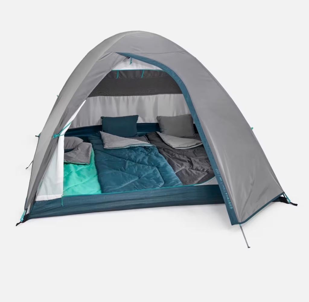 Quechua Kampeertent MH100 3-persoons - Grijs, Caravans en Kamperen, Tenten, Ophalen, Zo goed als nieuw, Tot en met 3