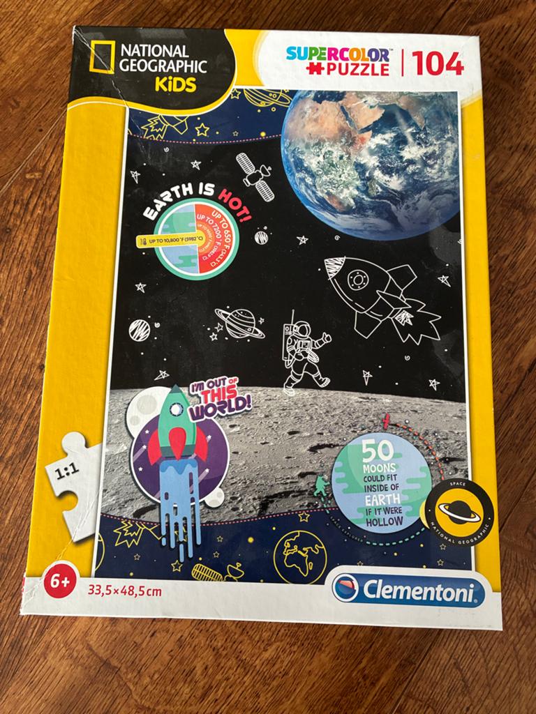 National Geographic Kids Ruimte Puzzel 104 stukjes, Ophalen of Verzenden, Minder dan 500 stukjes, Zo goed als nieuw, Legpuzzel